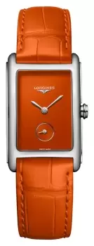 Image of LONGINES L55124922 DolceVita Orange Dial Orange Leather Watch