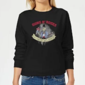 Image of Guns N Roses Jungle Skeleton Womens Sweatshirt - Black