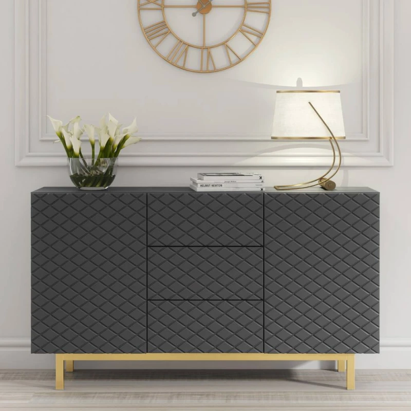Image of Creative Furniture Diamond Luxe Sideboard 140cm - Dark Grey Dark Grey Unisex