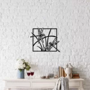 Image of Dragonfly Black Decorative Metal Wall Accessory
