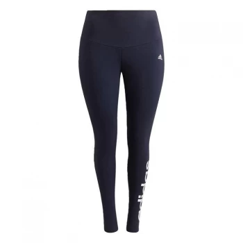 Image of adidas Essentials High-Waisted Logo Leggings (Plus Size) - Legend Ink / White