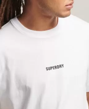 Image of Superdry Mens Code Micro Logo T-Shirt White / Optic - Size: L