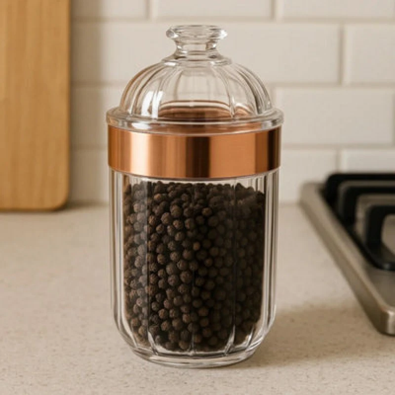 Image of Premier Housewares Maison by Premier Medium Acrylic Canister Rose Gold