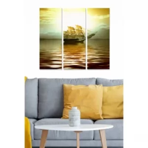 Image of MDF252273085 Multicolor Decorative MDF Painting (3 Pieces)