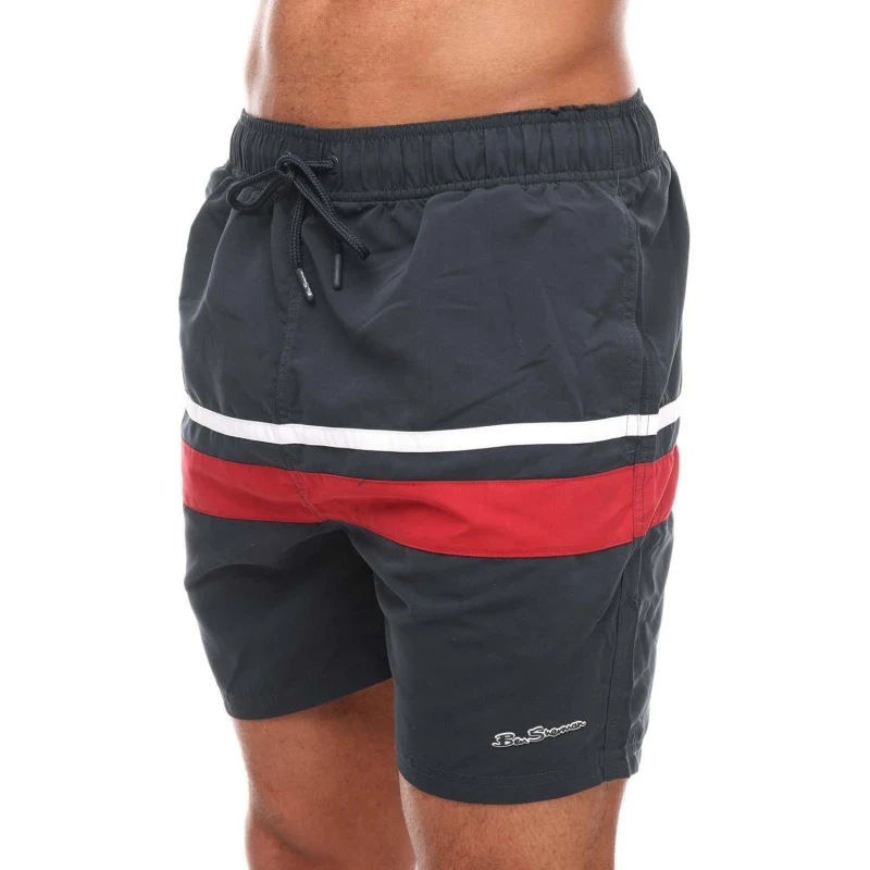 Image of Ben Sherman Vilanculas Swim Shorts - navy red white navy red white M