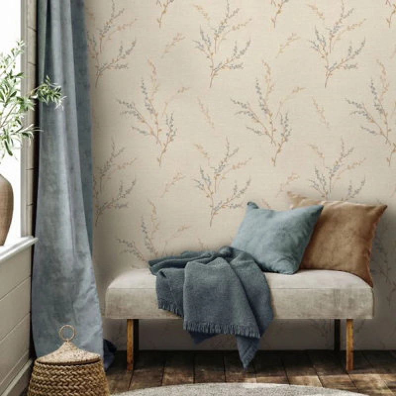 Image of Belgravia Decor Carmella Textured Floral Wallpaper Blue (7156)