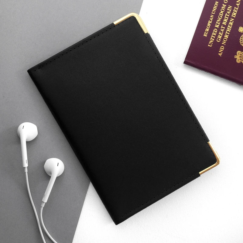 Image of Treat Republic Leather Passport Cover Black