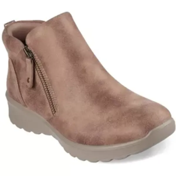 Image of Skechers Womens Lovely Vibe Fall In Bloom Ankle Boots UK Size 3 (EU 36) MUSHROOM SKE2330-MUSH-3