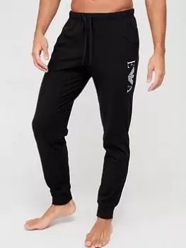 Image of Emporio Armani Bodywear Bold Monogram Logo Lounge Pants - Black Size M Men