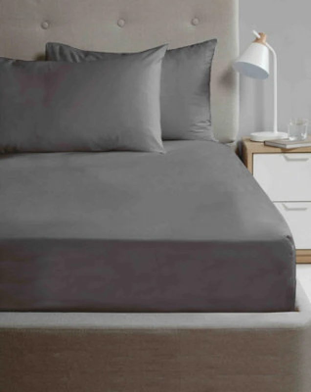Image of Rapport Home So Soft Microfibre Cotton Fitted Sheet Charcoal
