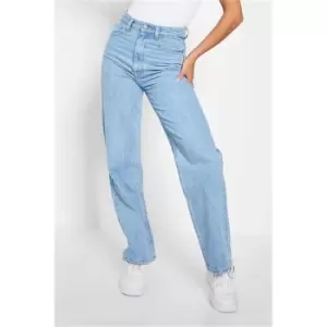Image of I Saw It First Light Wash Premium 90s Wide Leg Jeans - Blue