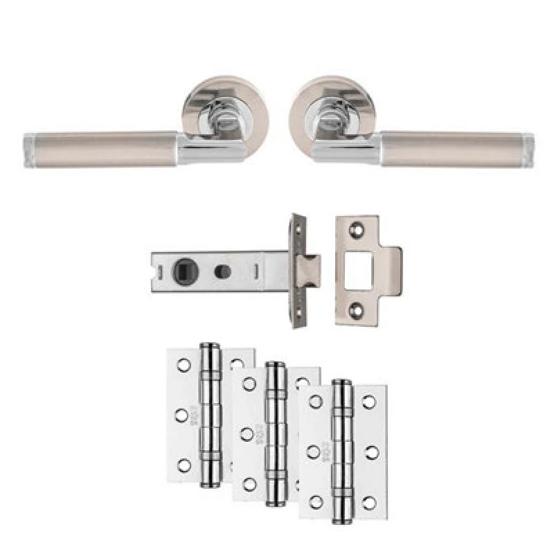 Image of CARLISLE BRASS Carlisle Brass - Belas Latch Pack Ultimate Door Pack Satin Nickel/Polished Chrome UDP006SNCP/INTB