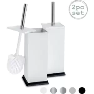 Image of Harbour Housewares Square Toilet Brushes - White - Pack of 2