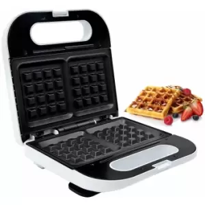 Image of Electric Waffle Iron Maker Belgian Non-Stick 2 Slice Deep Plates 700W Geepas