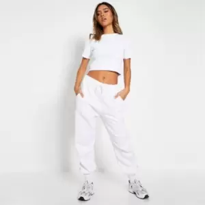 Image of I Saw It First Rib Short Sleeve Crop Top - White