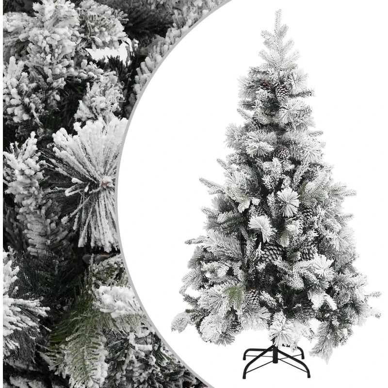 Image of VIDAXL Vidaxl - Christmas Tree with Flocked Snow&Cones 195cm pvc&pe 8720286767085