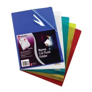 Image of Rexel Nyrex A4 Cut Flush Folders Assorted Colours - 1 x Pack of 25 Folders