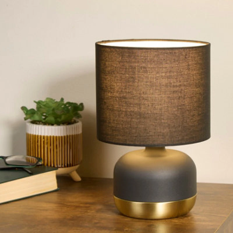 Image of Searchlight Black and Gold Touch Table Lamp Black - Searchlight Black HR07601