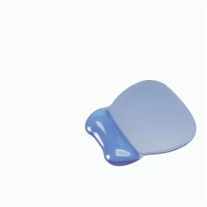 Image of Mouse Mat with Wrist Rest Non Skid Easy Clean Soft Gel Transparent Blue