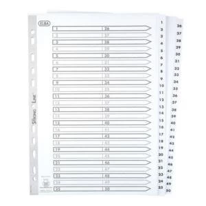 Image of Elba A4 Mylar Dividers Europunched 1 50 Clear Tabs White Single