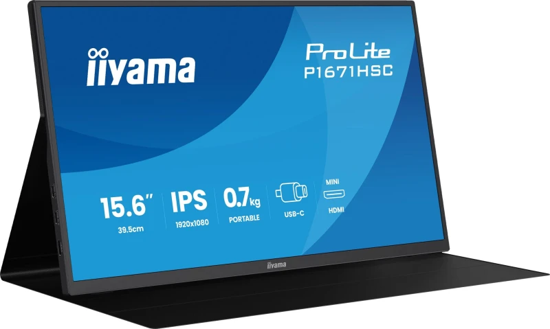 Image of iiyama iiyama ProLite P1671HSC-B1 computer monitor 39.6cm (15.6") 1920 x 1080 pixels Full HD LED Black P1671HSC-B1