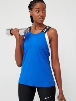 Image of Nike Training Pro Essential Elastika Tank Top - Royal , Royal, Size L, Women