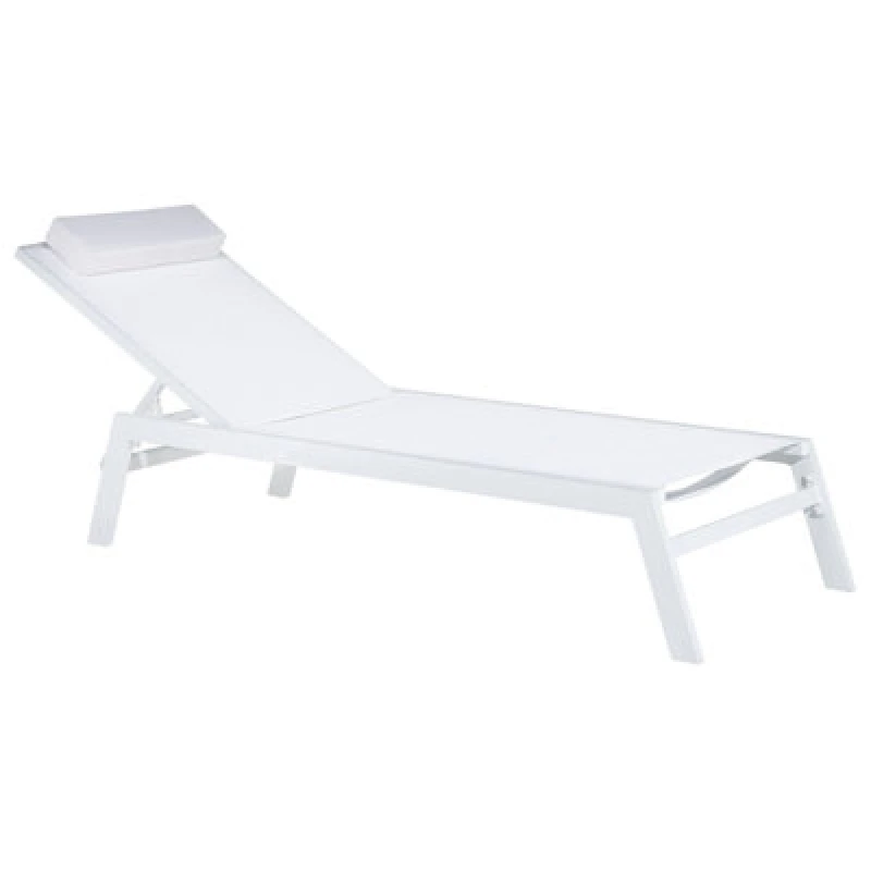 Image of Beliani Sun Lounger Catania Reclining Metal White