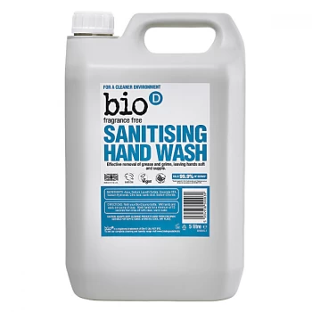 Image of Bio-D Sanitising Fragrance Free Hand Wash Refill - 5L (Fragrance Free)