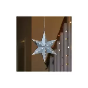 Image of Xmas Decoration Battery LED Lights SILVER Shooting Star Bauble Outdoor Timer