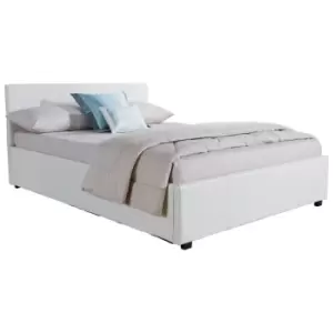 Image of Side Lift Ottoman Bed Small Double Faux Leather White