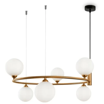 Image of Maytoni Lighting - Maytoni Modern - Ring Modern Ring 6 Light Globe Brass Pendant Ceiling Light