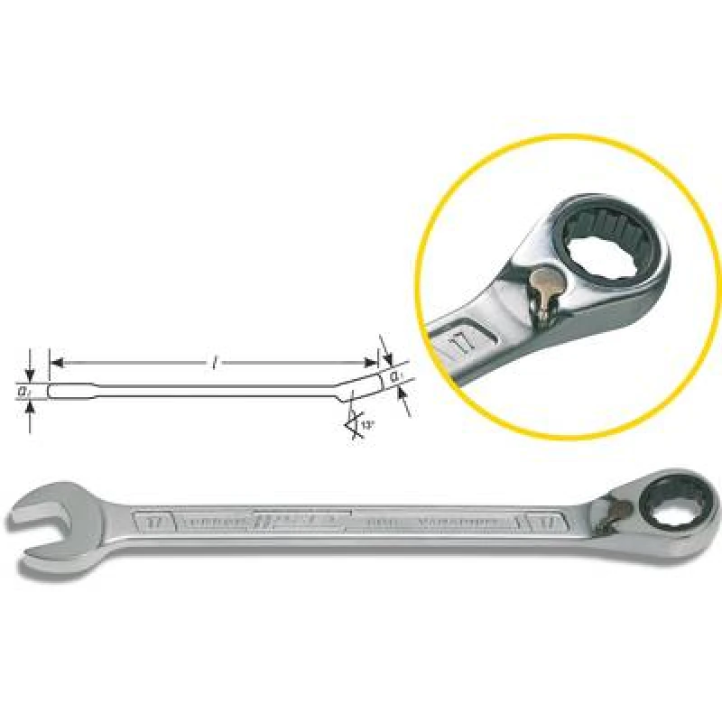 Image of Hazet Hazet 606-19 606 Ratcheting crowfoot wrench Spanner size (metric) 19mm 606-19