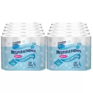 Image of 90 Rolls of Freedom Quilted White Toilet Paper - 3ply