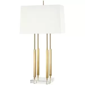 Image of Rhinebeck 1 Light Small Table Lamp Brass, Linen