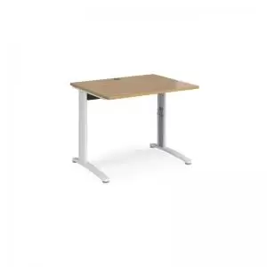 Image of TR10 height settable straight desk 1000mm x 800mm - white frame and