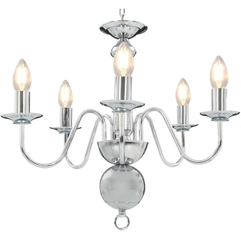 Image of VIDAXL Chandelier Silver 5 x E14 Bulbs Vidaxl 281616fr