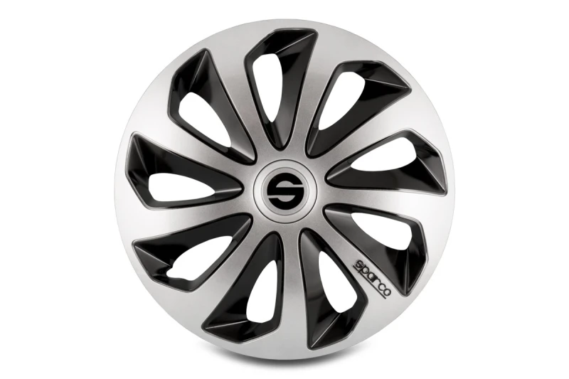 Image of SPARCO SPC1573SVBK Wheel covers 15Inch, black/silver ABS (Acrylonitrile-Butadiene-Styrene Copolymerisate) Wheel covers (100009)