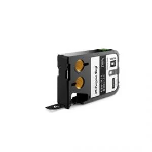 Image of Dymo XTL 12mmx7m All Purpose Vinyl Labels White on Black 1 Roll of