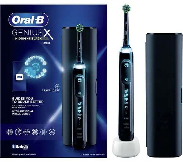 Image of Oral-B Genius X Black Electric Toothbrush with Travel Case