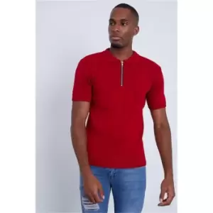 Image of I Saw It First Deep Scarlett Slim Fit Half Zip - Red