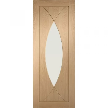 Image of XL Joinery Pesaro Unfinished Oak Clear Glazed Internal Flush Door - 1981mm x 762mm (78 inch x 30 inch)