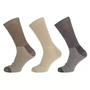 Image of Mens Ultra Tuff Work Socks (3 Pairs) (6-11 UK) (Navy/Cream/Grey)