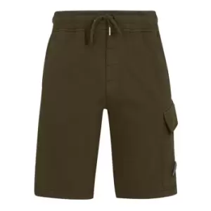 Image of CP COMPANY Lens Fleece Shorts - Green