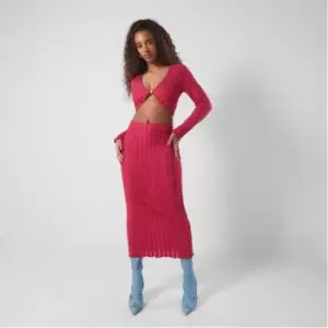 Image of Missguided Co Ord Textured Maxi Skirt - Pink