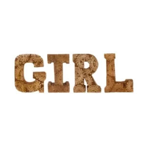 Image of Hand Carved Wooden Flower Letters Girl