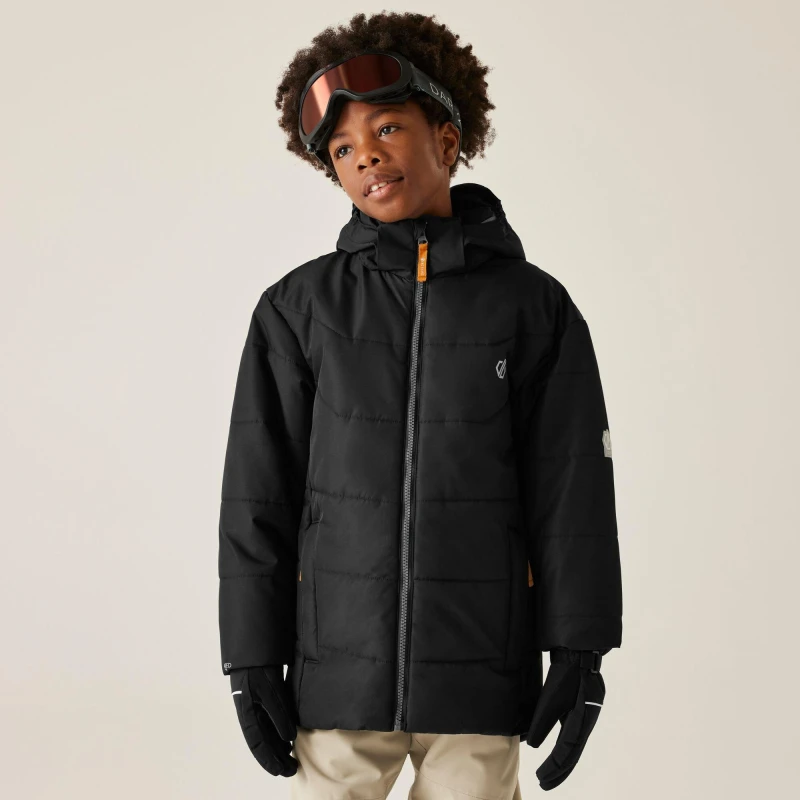 Image of Dare 2b Unisex Kids Explorer Recycled Polyester Ski Insulated Waterproof Jacket Black unisex 7-8yrs