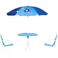 Image of OutSunny Kids Table And Chairs Set Blue 312-066BU 49.5 (W) x 49.5 (D) x 50 (H) mm