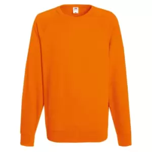 Image of Fruit Of The Loom Mens Lightweight Raglan Sweatshirt (240 GSM) (M) (Orange)