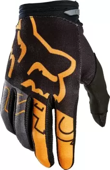 Image of FOX 180 Skew Motocross Gloves, black-gold Size M black-gold, Size M