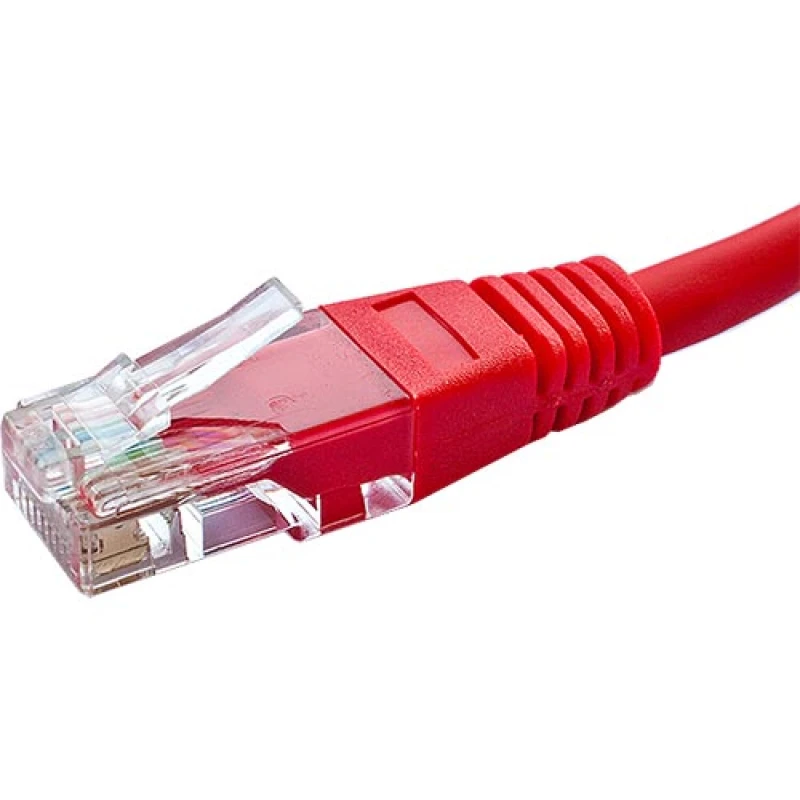 Image of Cablenet 2m Cat5e RJ45 Red U/UTP PVC 24AWG Flush Moulded Booted Patch